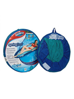 SwimWays Spring Float Original Pool Lounger Inflatable Mesh Adult Float - Blue